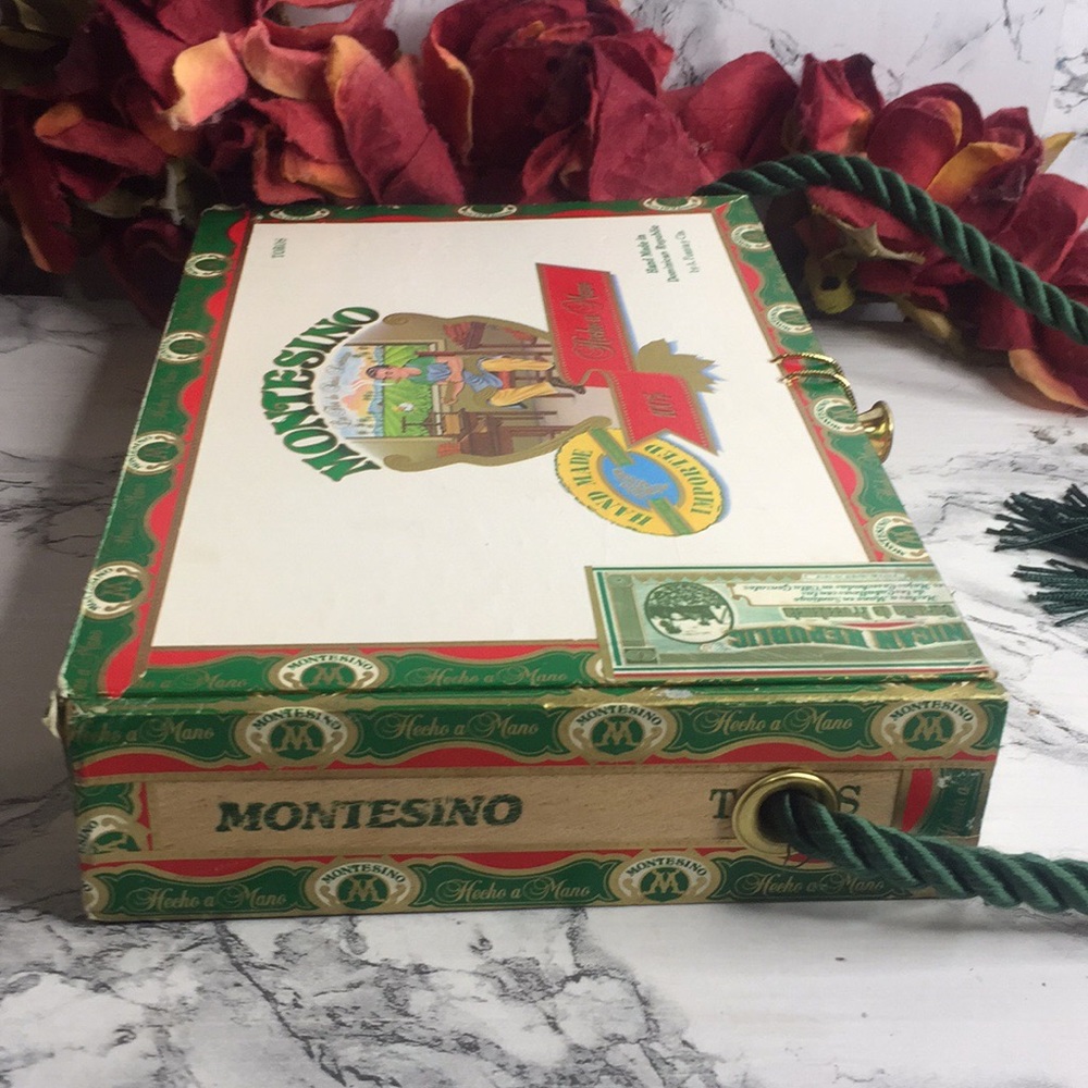 Vintage Montesino Upcycled Cigar Box Crossbody Bag - Picture 8 of 15